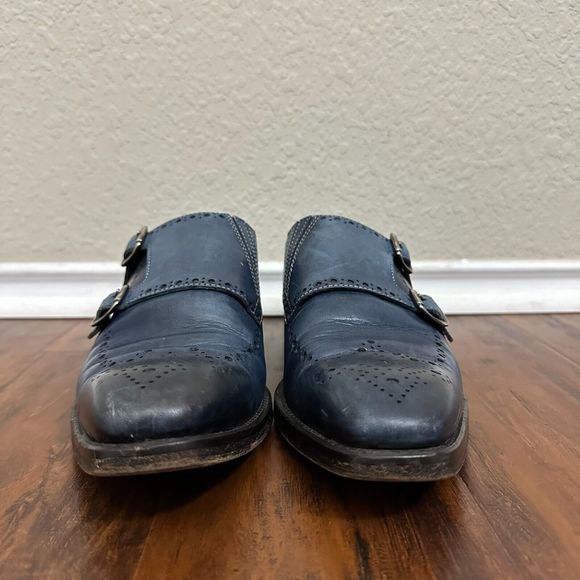 DONALD J. PLINER CMONK Double Monk Strap Dress Shoes Blue ITALY MADE - Picture 3 of 10